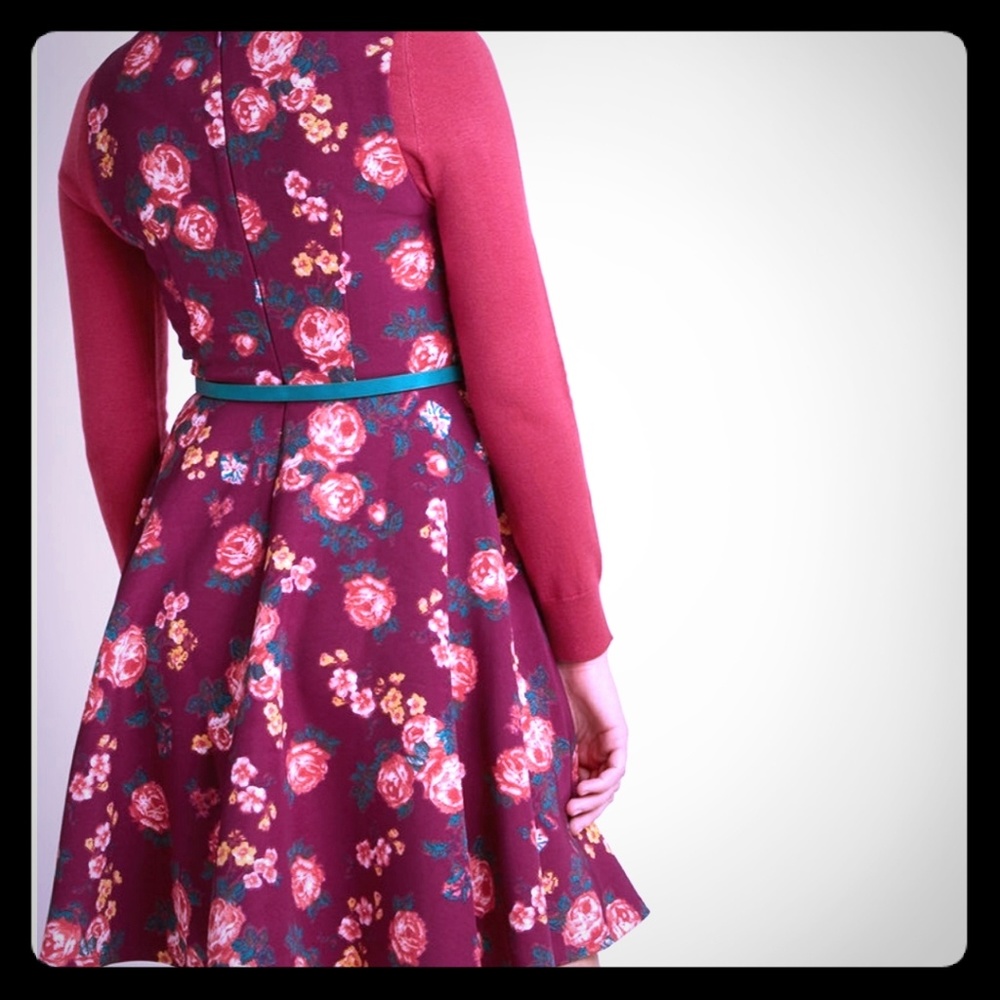 Fervour sleeveless floral belted dress